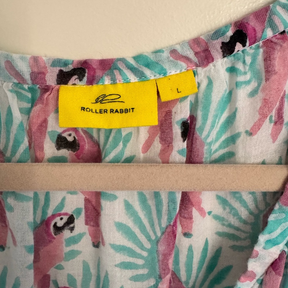 Roller Rabbit Tropical Parrot Print Blouse - Picture 2 of 5